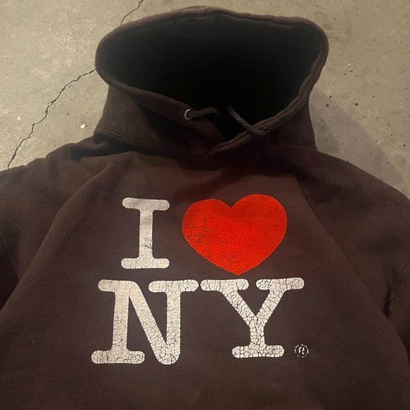 Vintage Mocha I Love NY Hoodie - Picture 3 of 4